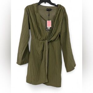 Olive Long Sleeve Mini Dress